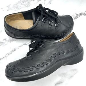 Ziera Allsorts Leather Shoes Womens 41W Support Casual Lace Up Oxfords Black